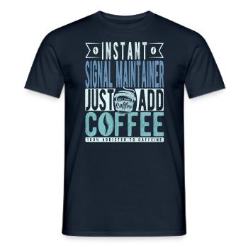 Signal maintenance coffee saying - Men's T-Shirt - navy - Front - AI Model Male 178 light (178cm)