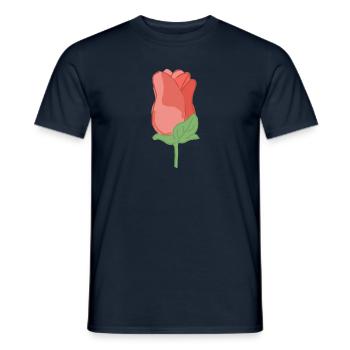Rose Red Rose Hand-drawn - Men's T-Shirt - navy - Front - AI Model Male 178 light (178cm)