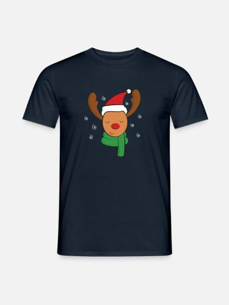 Elch Weihnachten - Männer T-Shirt - Navy