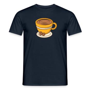 Coffee Cup Cappuccino - Men's T-Shirt - navy - Front - AI Model Male 178 light (178cm)