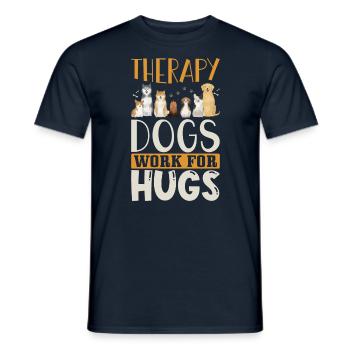 Therapiehund Spruch - Männer T-Shirt - Navy - Vorne - AI Model Male 178 light (178cm)