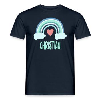 Nom chrétien Rainbow Baby - T-shirt homme - marine - Devant - AI Model Male 178 light (178cm)