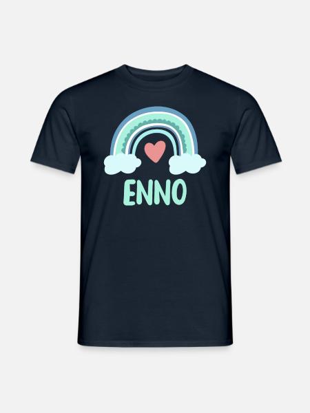Enno Name Regenbogen Baby - Männer T-Shirt - Navy