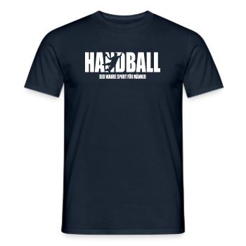 Handball der wahre Sport für Männer, Hanballer - Männer T-Shirt - Navy - Vorne - AI Model Male 178 light (178cm)