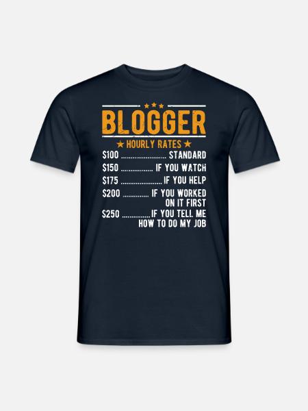 Blogger Stundenlohn - Männer T-Shirt - Navy