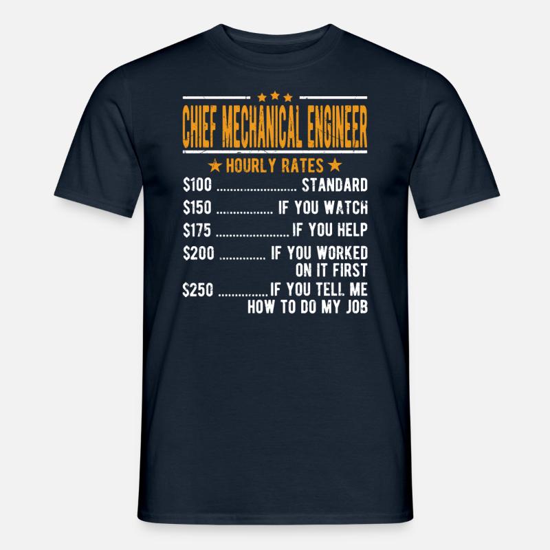 Mechanical Engineer Hourly Wage - Men's T-Shirt - navy