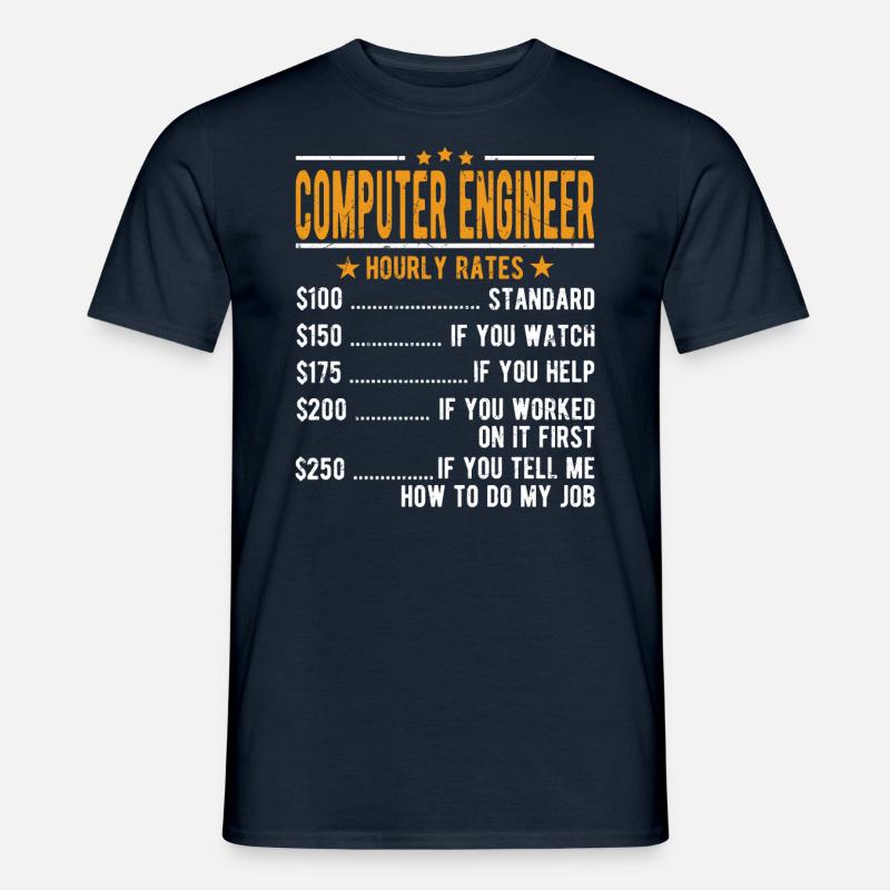 Computer technician hourly wage - Men's T-Shirt - navy
