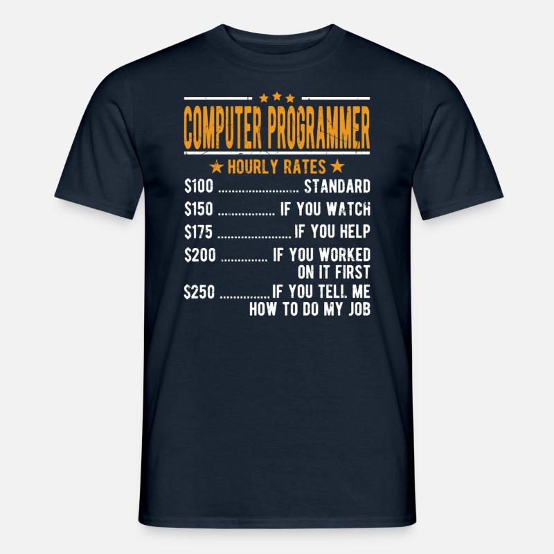 Computer programmer hourly wage - Men’s T-shirt - navy