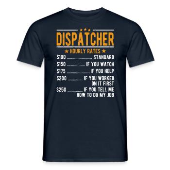 Dispatcher hourly wage - Men's T-Shirt - navy - Front - AI Model Male 178 light (178cm)