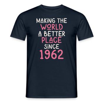 Rendre le monde meilleur depuis 1962 - T-shirt homme - marine - Devant - AI Model Male 178 light (178cm)
