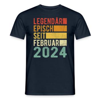 Legendär seit Februar 2024 - Männer T-Shirt - Navy - Vorne - AI Model Male 178 light (178cm)