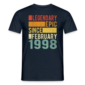 Birthday February 1998 Legendary epic - Men's T-Shirt - navy - Front - AI Model Male 178 light (178cm)