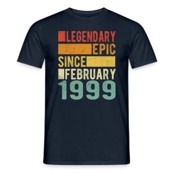 Birthday February 1999 Legendary epic - Men's T-Shirt - navy - Front - AI Model Male 178 light (178cm)