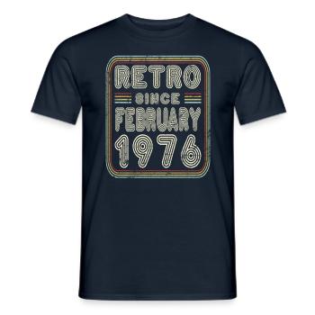 Anniversaire Février 1976 Cadeau Rétro - T-shirt homme - marine - Devant - AI Model Male 178 light (178cm)