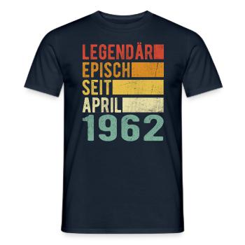 Legendär seit April 1962 - Männer T-Shirt - Navy - Vorne - AI Model Male 178 light (178cm)