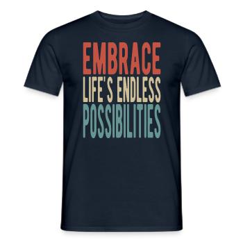 Embrassez les possibilités infinies de la vie - T-shirt homme - marine - Devant - AI Model Male 178 light (178cm)