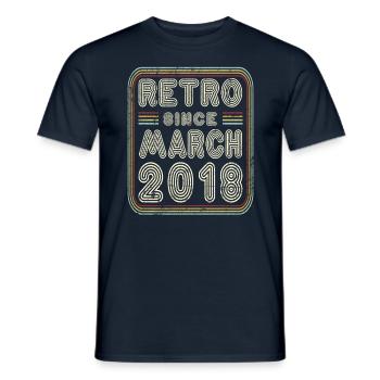 Birthday March 2018 Retro Gift - Men's T-Shirt - navy - Front - AI Model Male 178 light (178cm)