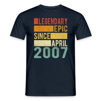 Anniversaire avril 2007 Épopée légendaire - T-shirt homme - marine - Devant - AI Model Male 178 light (178cm)