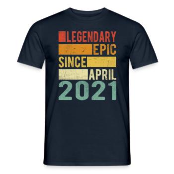 Anniversaire avril 2021 Épopée légendaire - T-shirt homme - marine - Devant - AI Model Male 178 light (178cm)