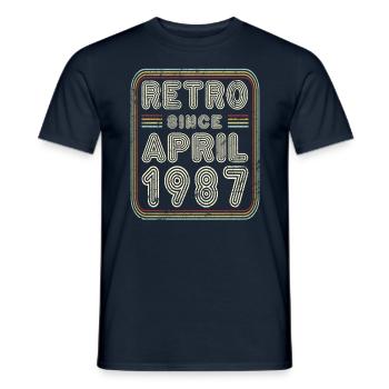 Geburtstag April 1987 Retro Geschenk - Männer T-Shirt - Navy - Vorne - AI Model Male 178 light (178cm)