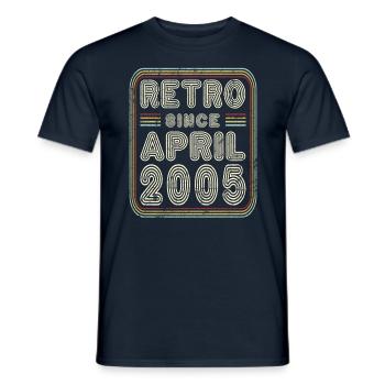 Anniversaire Avril 2005 Cadeau rétro - T-shirt homme - marine - Devant - AI Model Male 178 light (178cm)