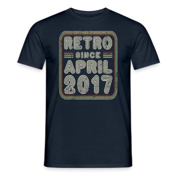 Birthday April 2017 Retro Gift - Men's T-Shirt - navy - Front - AI Model Male 178 light (178cm)