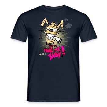 CEWLSHIZZ.com / Smoke Dog Two / Try to hug me! - Men's T-Shirt - navy - Front - AI Model Male 178 light (178cm)
