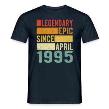 Birthday April 1995 Legendary epic - Men's T-Shirt - navy - Front - AI Model Male 178 light (178cm)