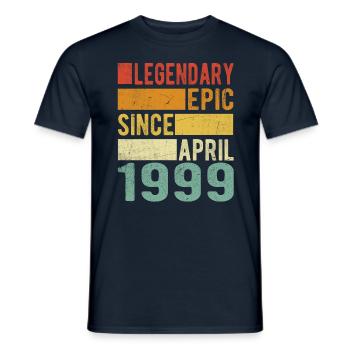 Birthday April 1999 Legendary epic - Men's T-Shirt - navy - Front - AI Model Male 178 light (178cm)