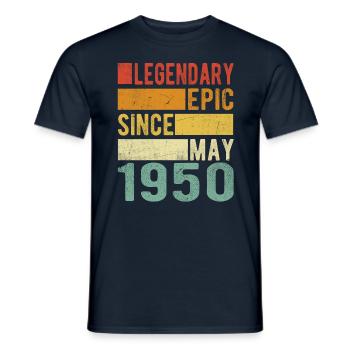 Birthday May 1950 Legendary epic - Men's T-Shirt - navy - Front - AI Model Male 178 light (178cm)