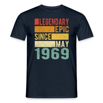 Birthday May 1969 Legendary epic - Men's T-Shirt - navy - Front - AI Model Male 178 light (178cm)