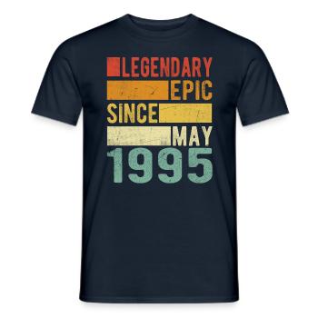 Birthday May 1995 Legendary Epic - Men's T-Shirt - navy - Front - AI Model Male 178 light (178cm)