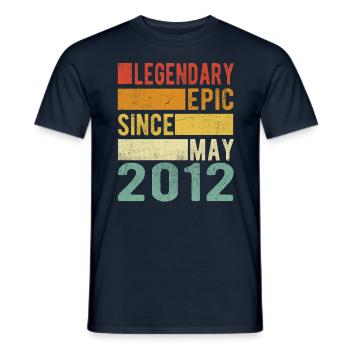 Geburtstag Mai 2012 Legendär Episch - Männer T-Shirt - Navy - Vorne - AI Model Male 178 light (178cm)