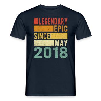 Birthday May 2018 Legendary epic - Men's T-Shirt - navy - Front - AI Model Male 178 light (178cm)