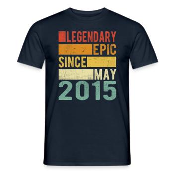 Birthday May 2015 Legendary epic - Men's T-Shirt - navy - Front - AI Model Male 178 light (178cm)