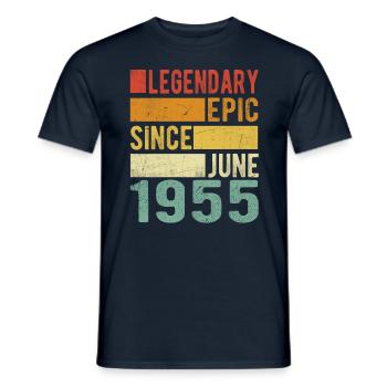 Anniversaire Juin 1955 Épopée légendaire - T-shirt homme - marine - Devant - AI Model Male 178 light (178cm)