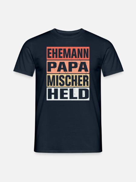 Mischer Vater Ehemann Held - Männer T-Shirt - Navy