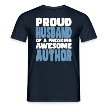 Proud wife of a damn good author - Men's T-Shirt - navy - Front - AI Model Male 178 light (178cm)