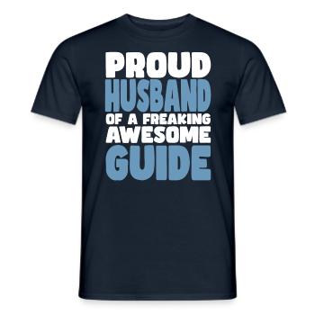 Proud wife of a damn good tour guide - Men's T-Shirt - navy - Front - AI Model Male 178 light (178cm)