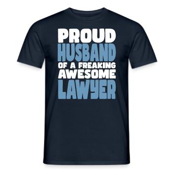 Proud wife of a damn good lawyer - Men's T-Shirt - navy - Front - AI Model Male 178 light (178cm)