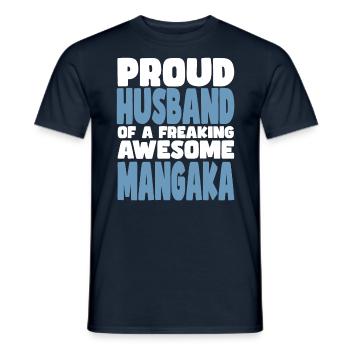 Fière épouse d’un sacré bon mangaka - T-shirt homme - marine - Devant - AI Model Male 178 light (178cm)