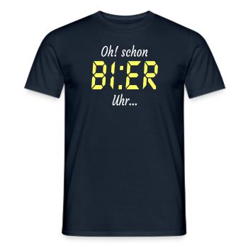 Oh schon Bier uhr - Männer T-Shirt - Navy - Vorne - AI Model Male 178 light (178cm)