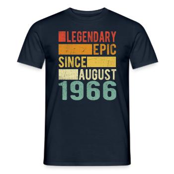 Birthday: August 1966 Legendary Epic - Men's T-Shirt - navy - Front - AI Model Male 178 light (178cm)