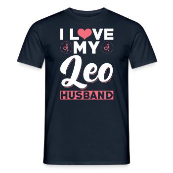 I love my Leo husband - Men's T-Shirt - navy - Front - AI Model Male 178 light (178cm)