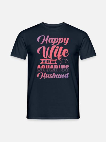 Wassermann Glückliche Frau mit Wasserman Ehemann - Männer T-Shirt - Navy