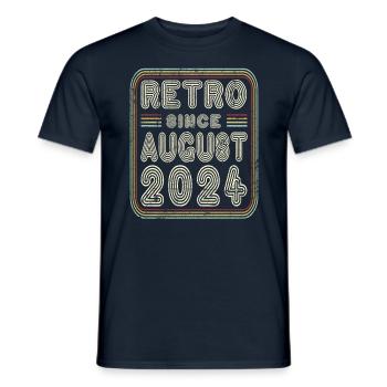 Birthday August 2024 Retro Gift - Men's T-Shirt - navy - Front - AI Model Male 178 light (178cm)