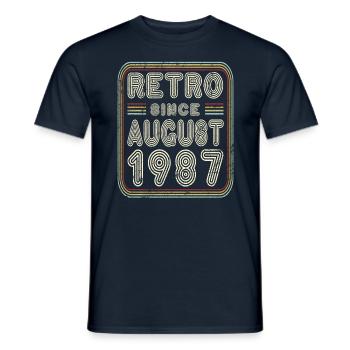 Geburtstag August 1987 Retro Geschenk - Männer T-Shirt - Navy - Vorne - AI Model Male 178 light (178cm)