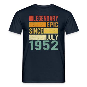 Birthday: July 1952 Legendary Epic - Men's T-Shirt - navy - Front - AI Model Male 178 light (178cm)