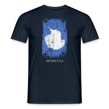 Souvenir avec le drapeau du pays de l’Antarctique - T-shirt homme - marine - Devant - AI Model Male 178 light (178cm)