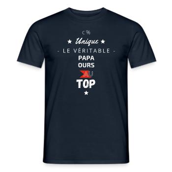 Le Véritable papa ours au top - T-shirt homme - marine - Devant - AI Model Male 178 light (178cm)